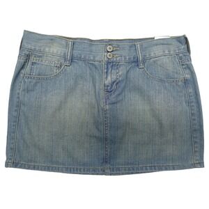 Old Navy Jeans Skirt Women Size 4 Denim Light Wash Pockets Cotton